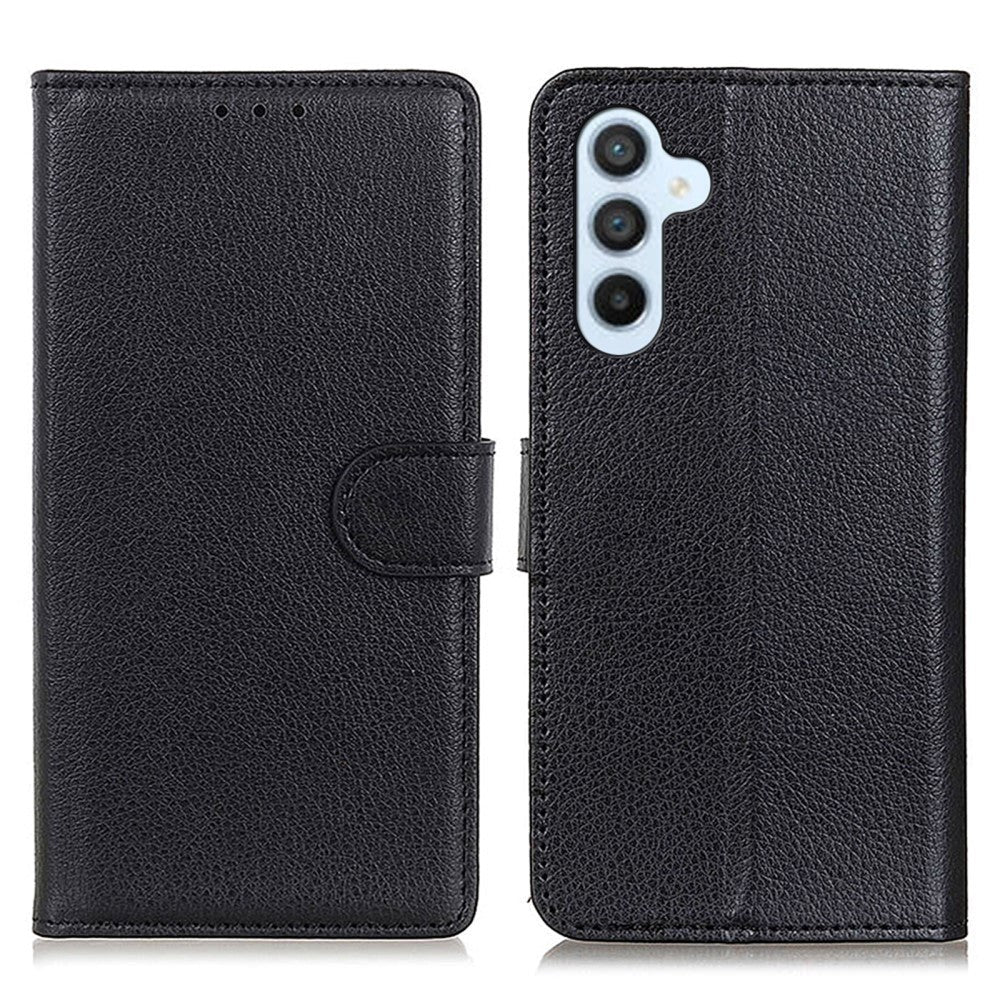 Samsung Galaxy A24 Litchi Leather Flip Case w. Wallet - Black