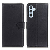 Samsung Galaxy A24 Litchi Leather Flip Case w. Wallet - Black