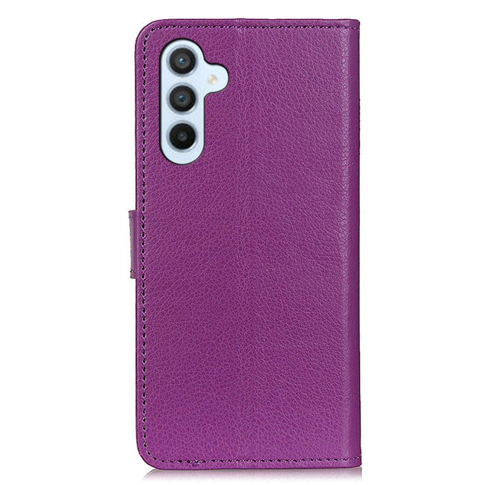 Samsung Galaxy A24 Litchi Leather Flip Case w. Wallet - Purple