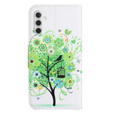 Samsung Galaxy A24 Leather Wallet Case & Print - Green Tree