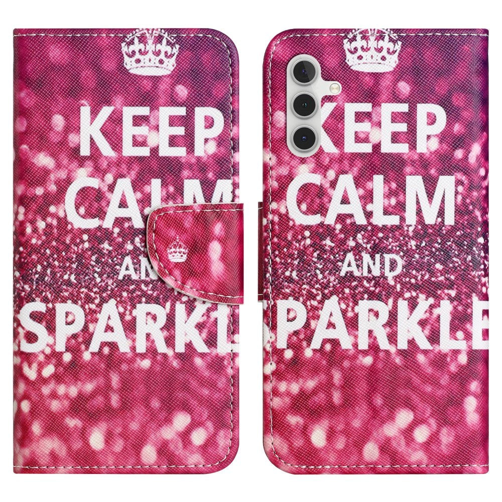 Samsung Galaxy A24 Leather Wallet Case & Print - "Keep Calm and Sparkle"