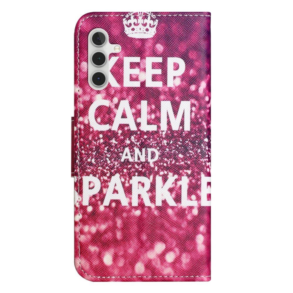 Samsung Galaxy A24 Leather Wallet Case & Print - "Keep Calm and Sparkle"