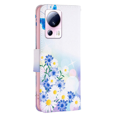 Xiaomi 13 Lite Flip Case w. Wallet - Butterfly and Flowers