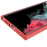 EIDERWOOD Samsung Galaxy S22 Ultra Lined Flexible Plastic Case - Dark Red