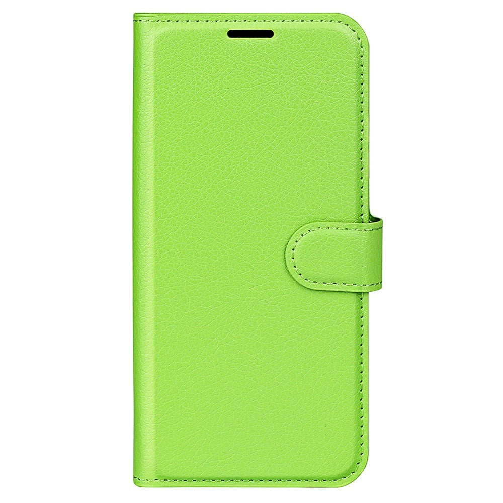 Sony Xperia 1 V Litchi Leather Flip Case w. Wallet - Green