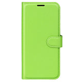 Sony Xperia 1 V Litchi Leather Flip Case w. Wallet - Green