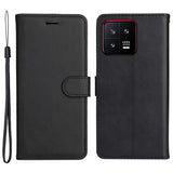EIDERWOOD Xiaomi 13 Faux Leather Flip Case with Strap - Black