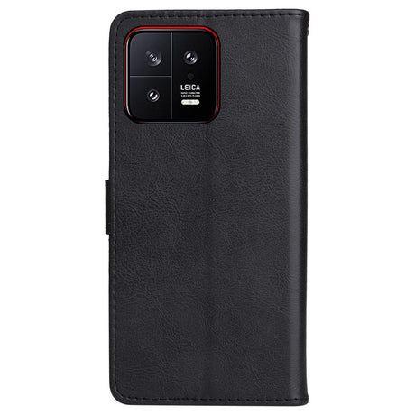 EIDERWOOD Xiaomi 13 Faux Leather Flip Case with Strap - Black
