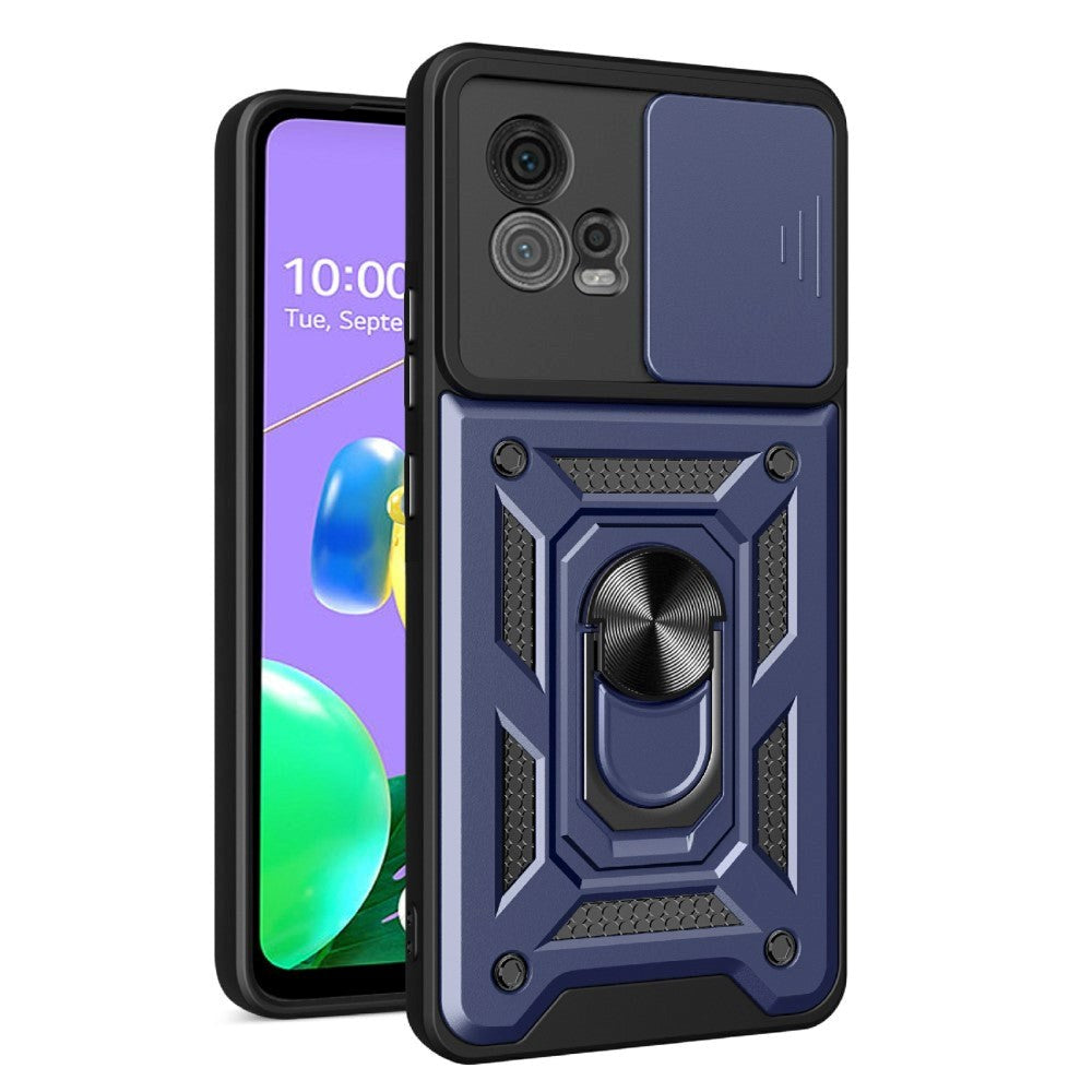 Motorola Moto G72 Tough Case w. Magnetic Kickstand & Cam Slider - Blue