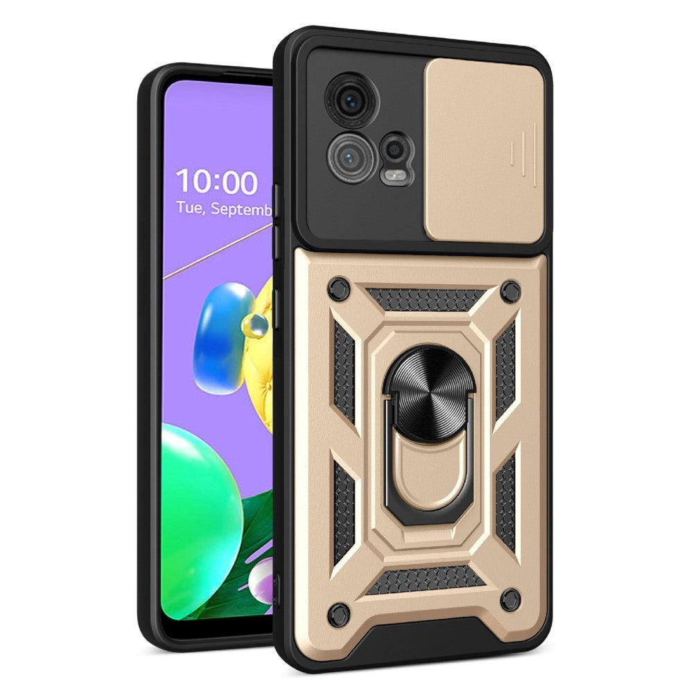 Motorola Moto G72 Tough Case w. Magnetic Kickstand & Cam Slider - Gold