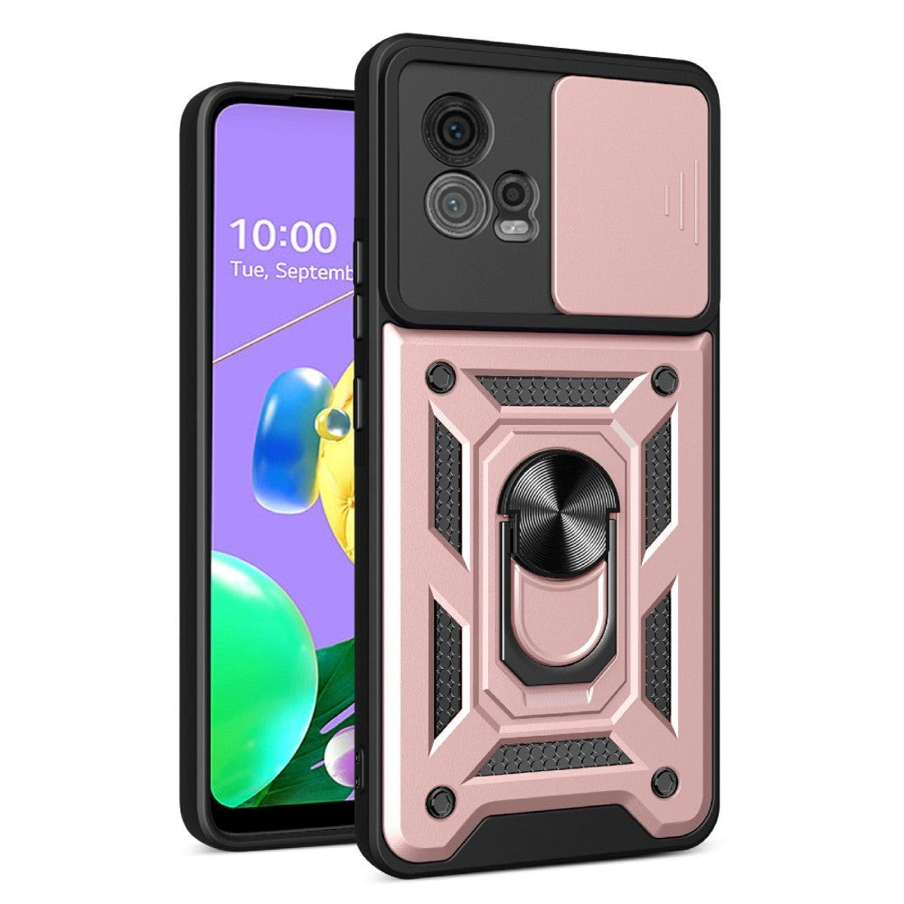 Motorola Moto G72 Tough Case w. Magnetic Kickstand & Cam Slider - Rose Gold