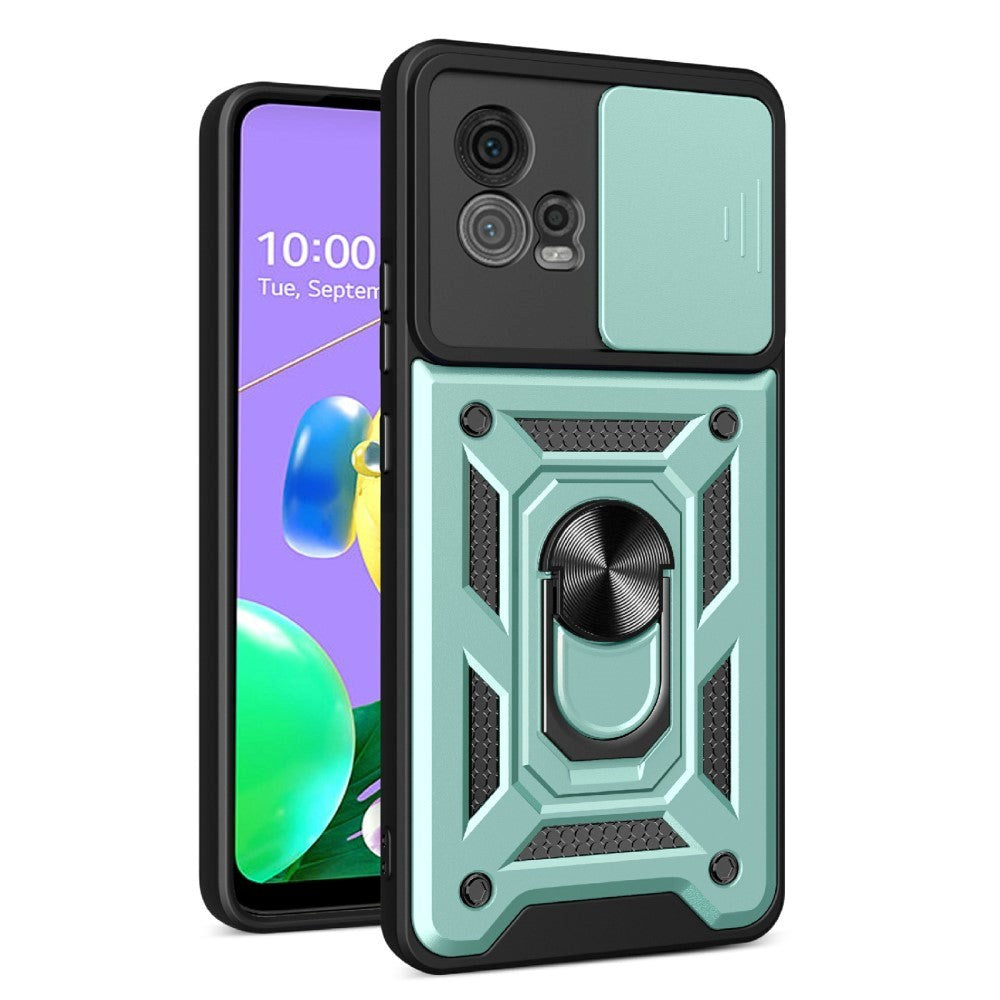 Motorola Moto G72 Tough Case w. Magnetic Kickstand & Cam Slider - Green