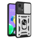 Motorola Moto G72 Tough Case w. Magnetic Kickstand & Cam Slider - Silver