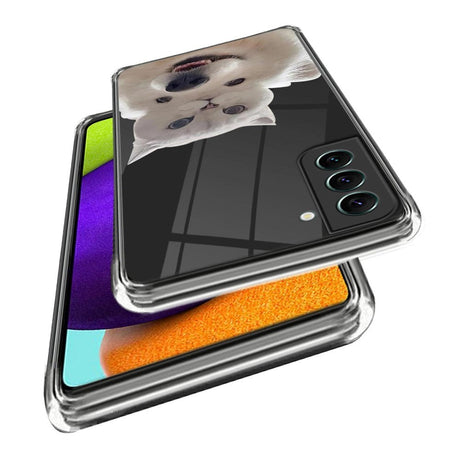 Samsung Galaxy S23 Plastic Transparent Case w. Motive - Dog and Cat