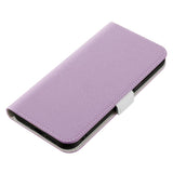 Samsung Galaxy A24 Litchi Leather Wallet Case with Magnetic Closure - Purple