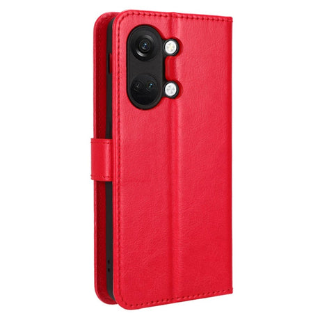 OnePlus Nord 3 (5G) Leather Flip Case with Wallet and Strap - Red