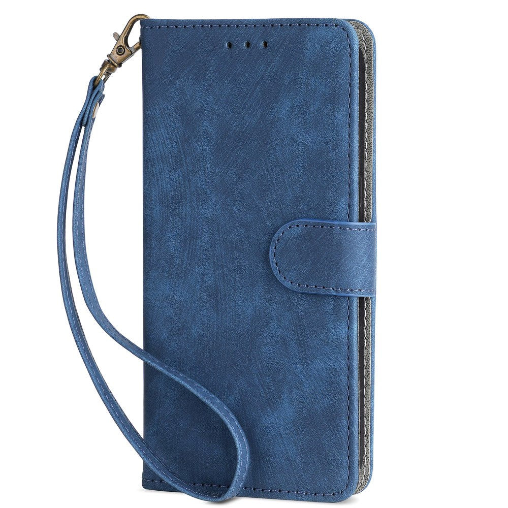 Honor 70 Lite Leather Flip Case with Wallet and Strap - Blue