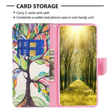 Nokia G22 Leather Case w. Wallet - Colorful Tree