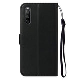 Sony Xperia 10 V Leather Flip Case with Wallet and Strap - Black