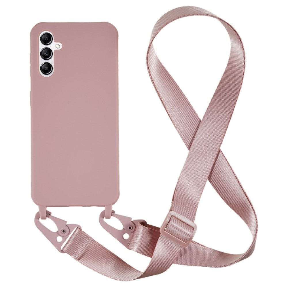 Samsung Galaxy A14 (5G) Flexible Plastic Case with Strap - Pink