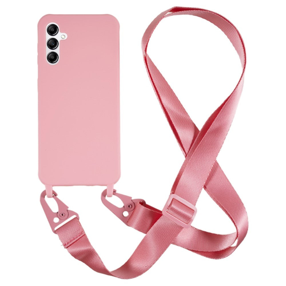 Samsung Galaxy A14 (5G) Flexible Plastic Case with Strap - Light Pink