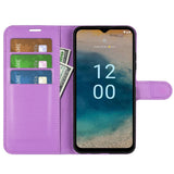 Nokia G22 Litchi Leather Case w. Wallet - Purple