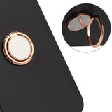 Google Pixel 8 Flexible Plastic Case w. Magnetic Ring Kickstand - Black w. Rose Gold Ring