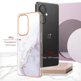 OnePlus Nord CE 3 Lite (5G) Hybrid Plastic Case - White / Purple Marble