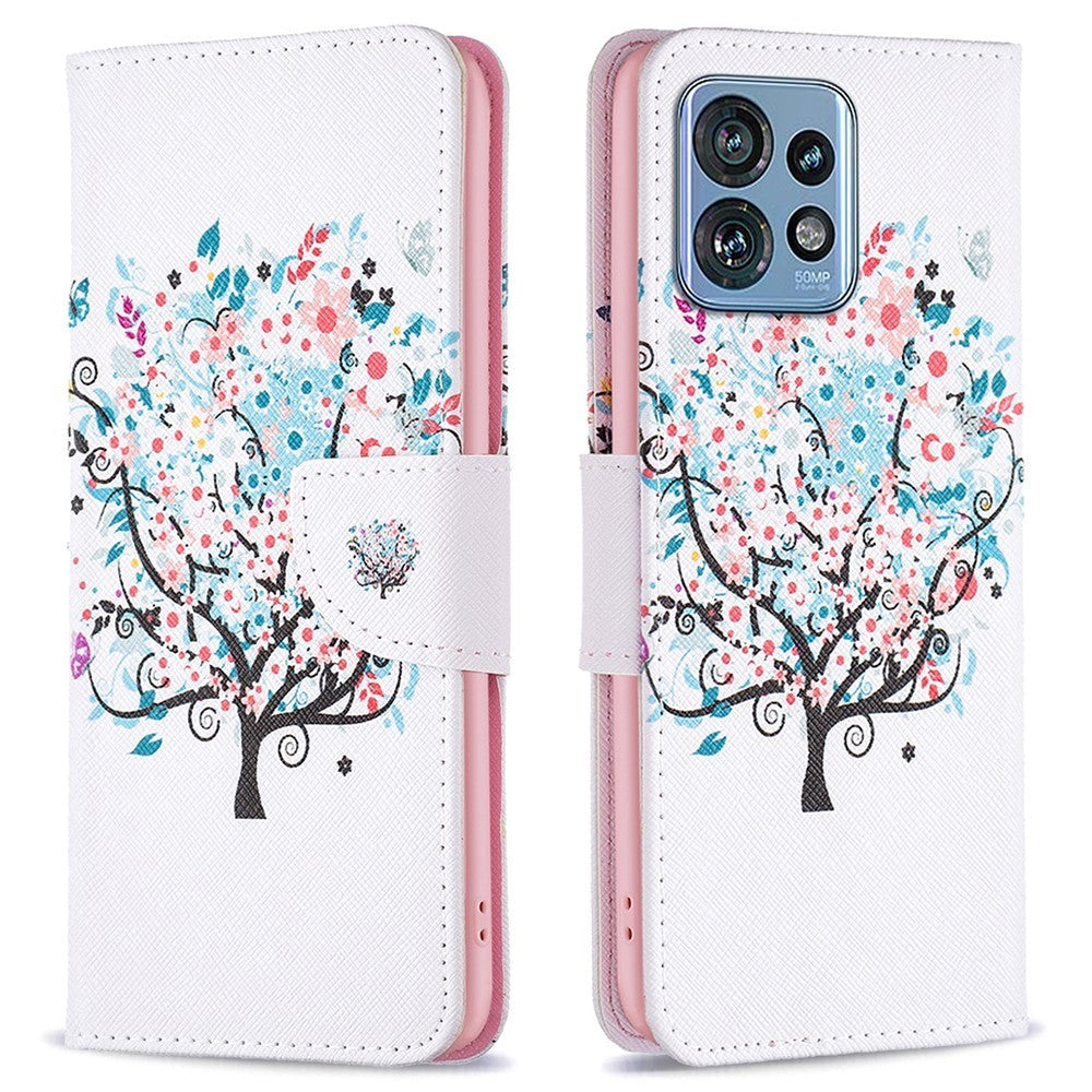 Motorola Edge 40 Pro Leather Wallet Case w. Print - Tree