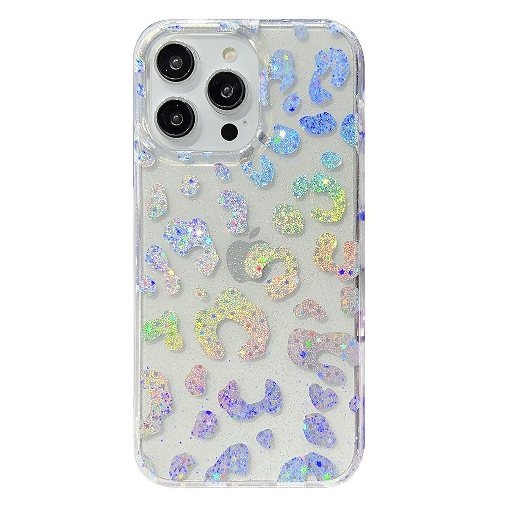 iPhone 14 Pro Hybrid Glitter Plastic Case - Stains