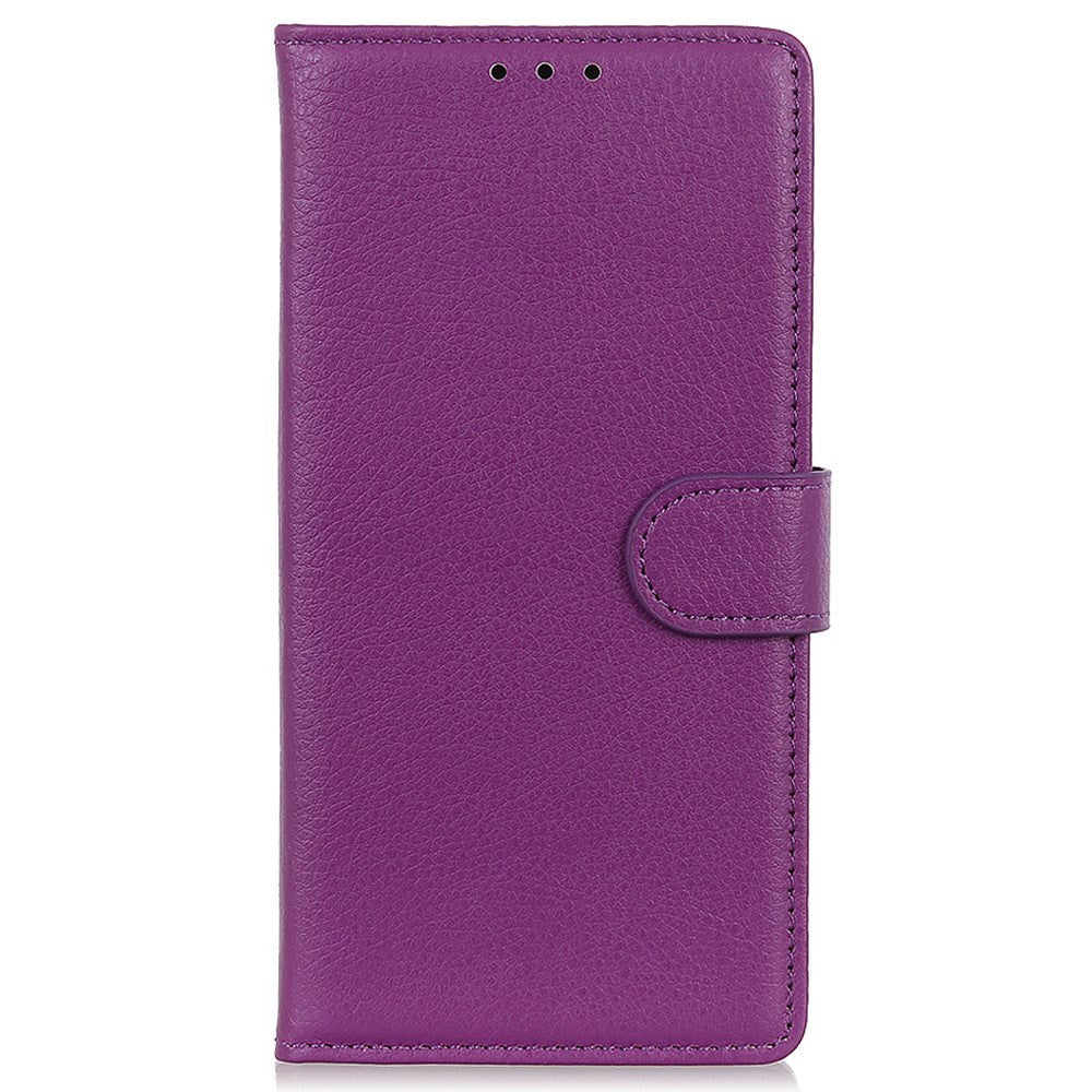 Google Pixel 8 Litchi Leather Case w. Wallet - Purple