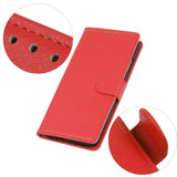 Google Pixel 8 Litchi Leather Case w. Wallet - Red