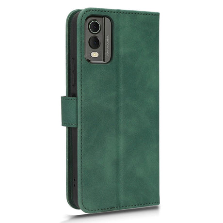 Nokia C32 Leather Flip Case with Wallet and Stand Function - Green