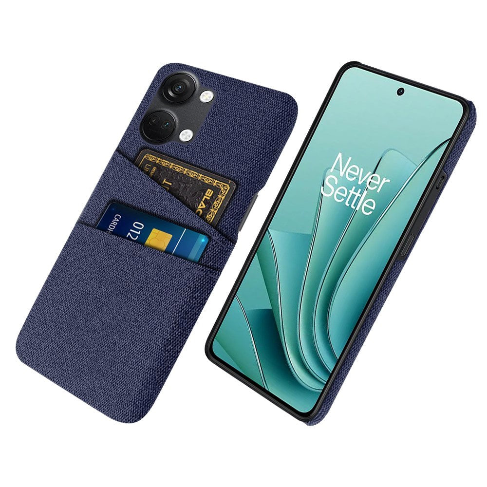 OnePlus Nord 3 (5G) Fabric Covered Plastic Case with Card Holder - Blue