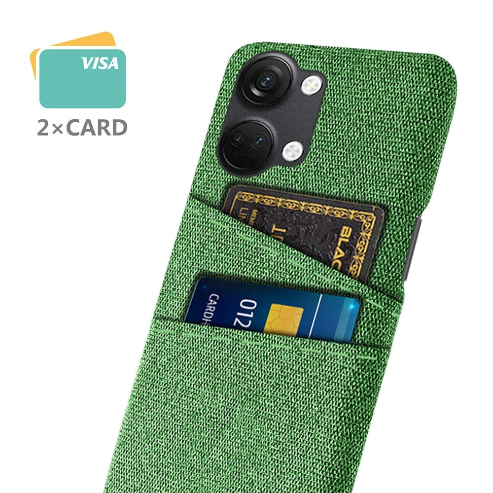 OnePlus Nord 3 (5G) Fabric Covered Plastic Case with Card Holder - Green