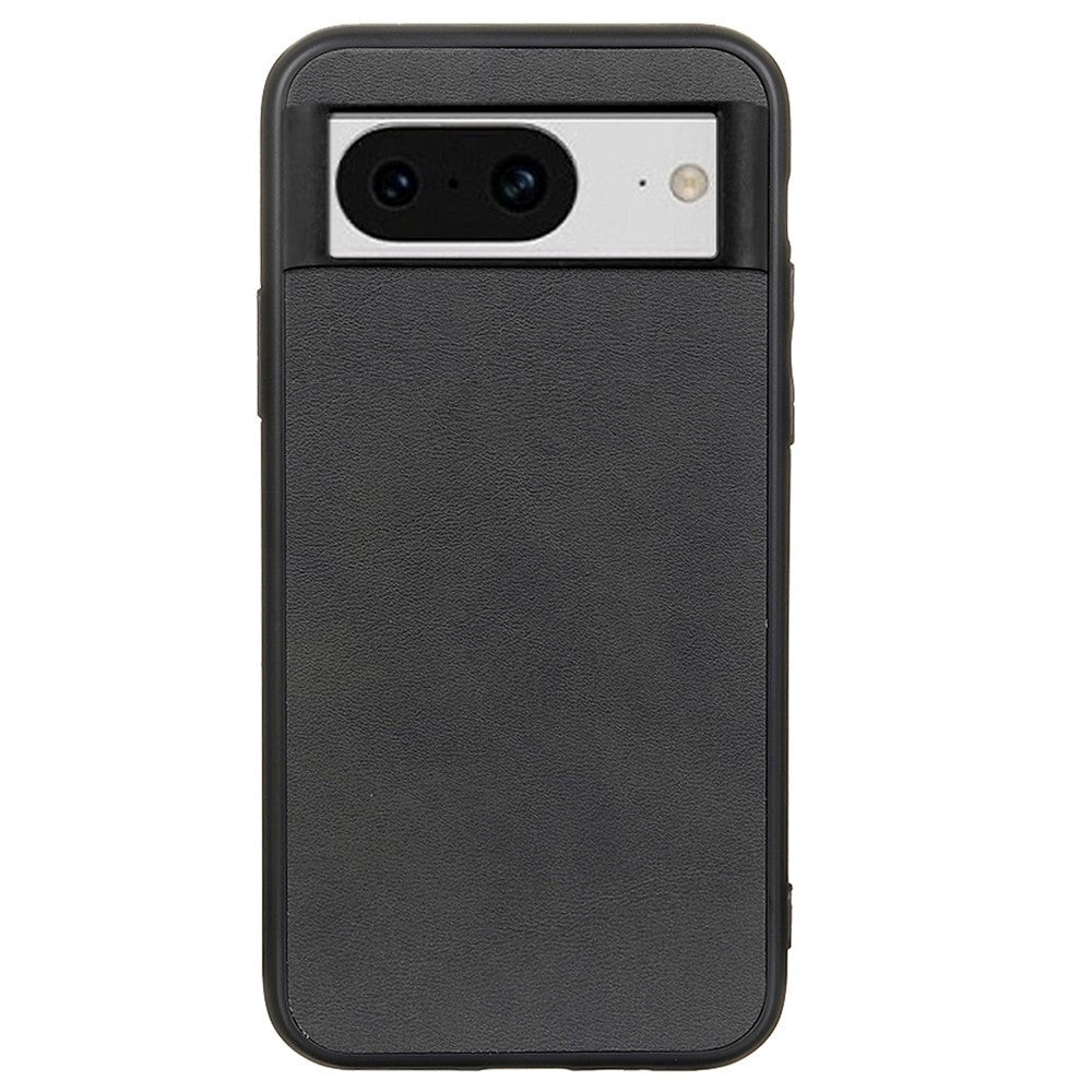 Google Pixel 8 Leather Covered Plastic Case - Black