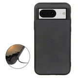 Google Pixel 8 Leather Covered Plastic Case - Black