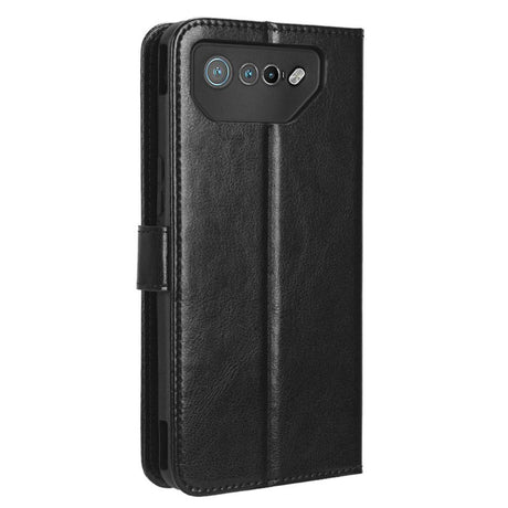 Asus ROG Phone 7 Leather Flip Case w. Wallet & Strap - Black