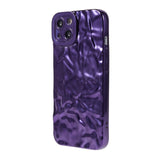 iPhone 13 Shiny Flexible Plastic Back Case - Wavy Design - Purple