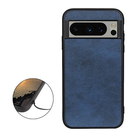 Google Pixel 8 Pro Leather Covered Plastic Case - Blue