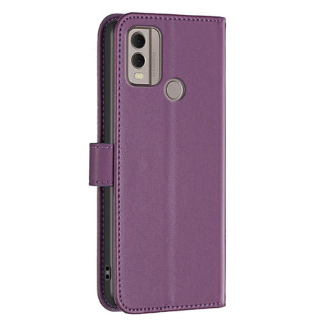 Nokia C22 Leather Flip Case with Wallet and Stand Function - Dark Purple