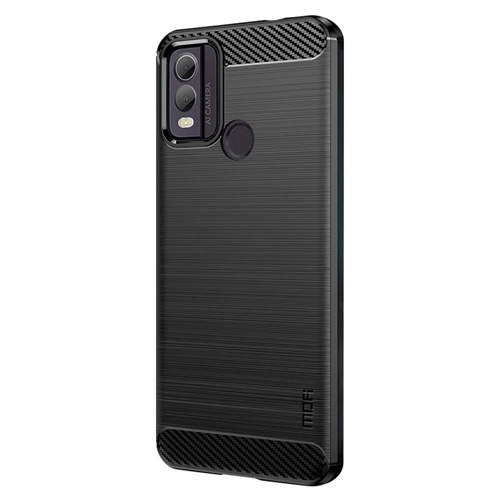 Nokia C22 Mofi Brushed Carbon Fiber Flexible Plastic Case - Black