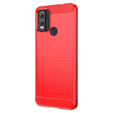 Nokia C22 Mofi Brushed Carbon Fiber Flexible Plastic Case - Red