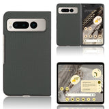 Google Pixel Fold Leather Covered Plastic Case - Green Carbon