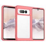 Google Pixel Fold Hybrid Plastic Case - Transparent / Red