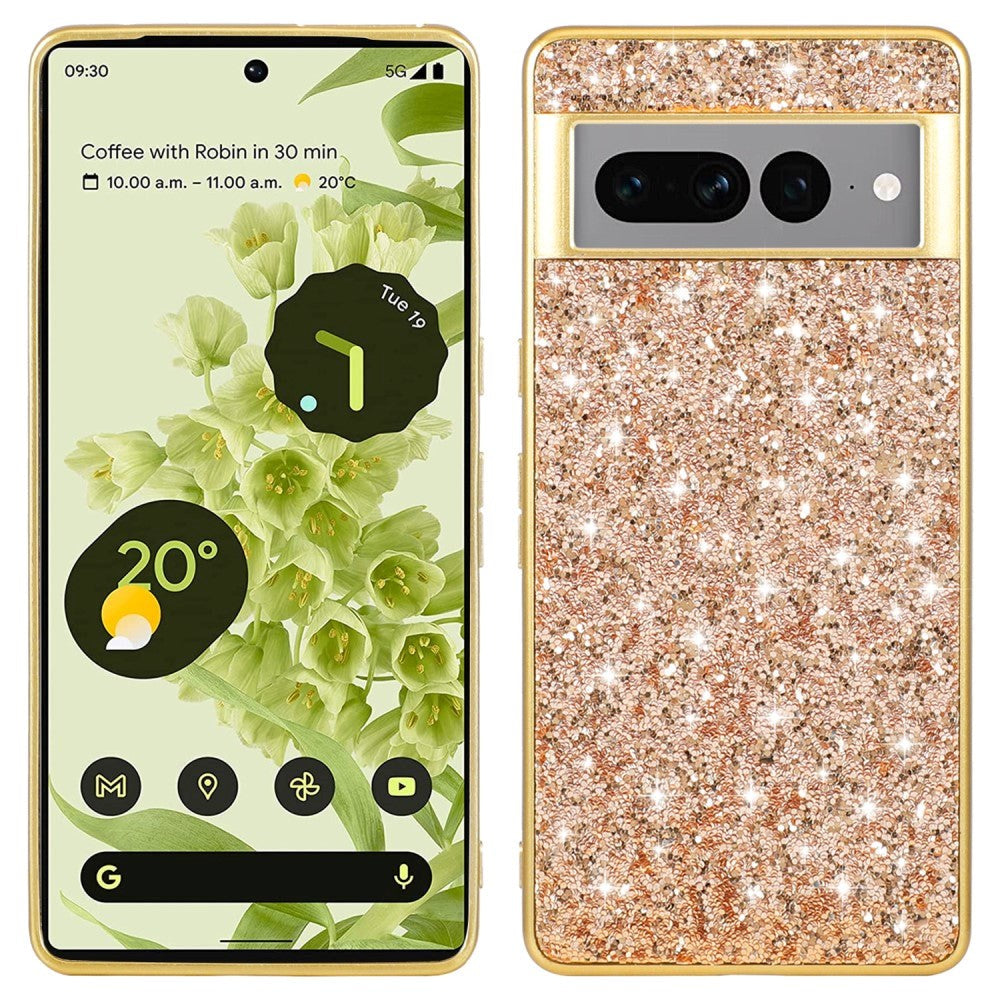 Google Pixel 8 Hard Plastic Case - Glitter - Gold