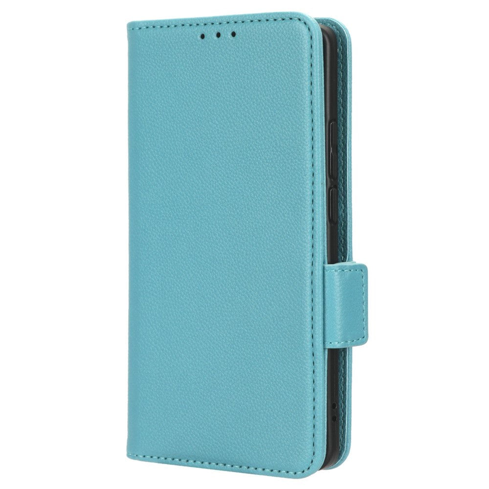 Motorola Edge 40 Litchi Leather Wallet Case - Baby Blue