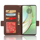 Motorola Edge 40 Litchi Leather Wallet Case - Brown