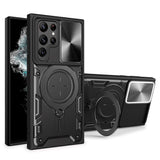 EIDERWOOD Samsung Galaxy S22 Ultra Rugged Case with Kickstand & Cam Slider - Black