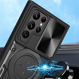 EIDERWOOD Samsung Galaxy S22 Ultra Rugged Case with Kickstand & Cam Slider - Black